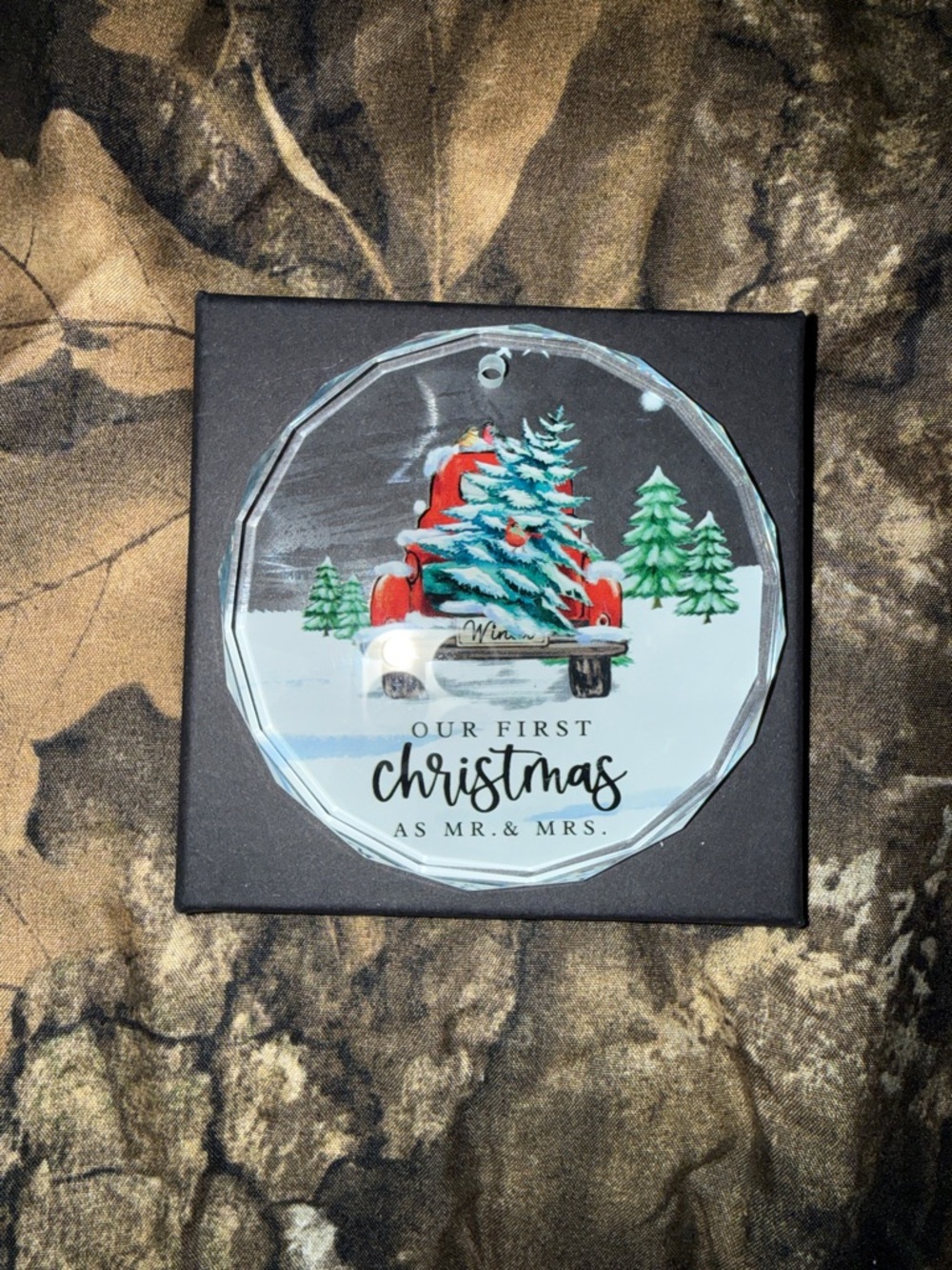 First Christmas as Mr. & Mrs. Holiday Ornament - Red Truck Design